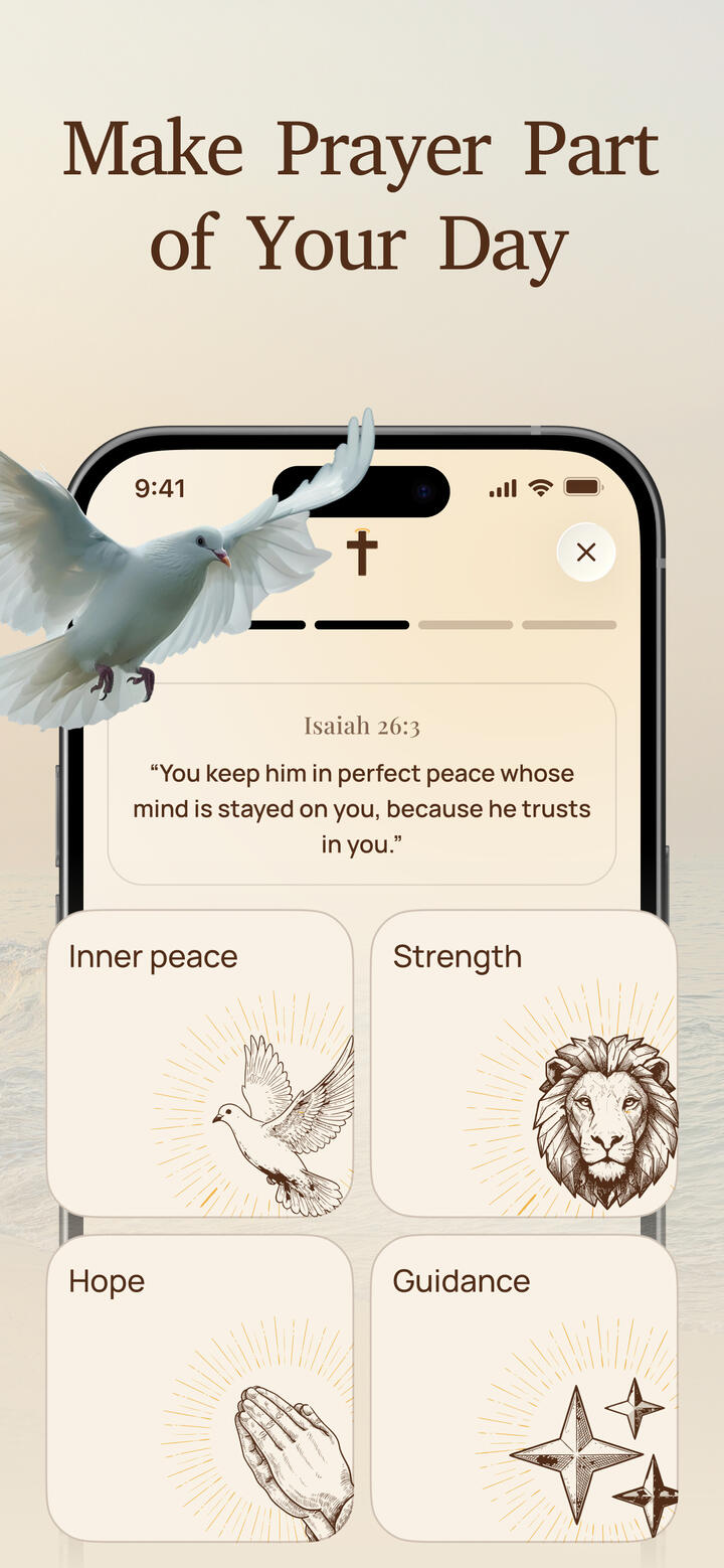 SoulVerse daily prayer themes: inner peace, strength, hope and guidance
