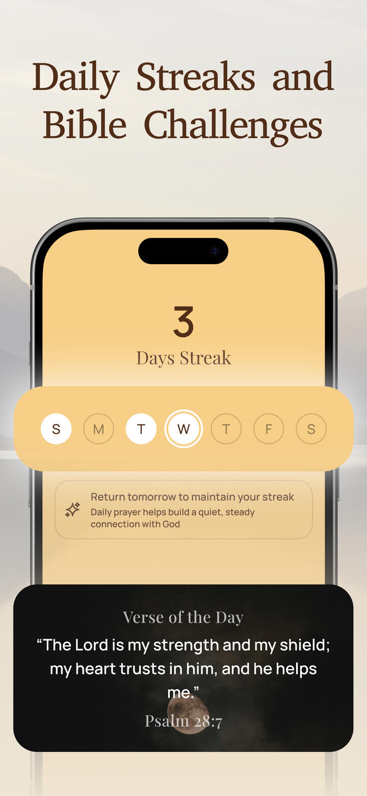 Daily reading streak tracker in the SoulVerse Bible app