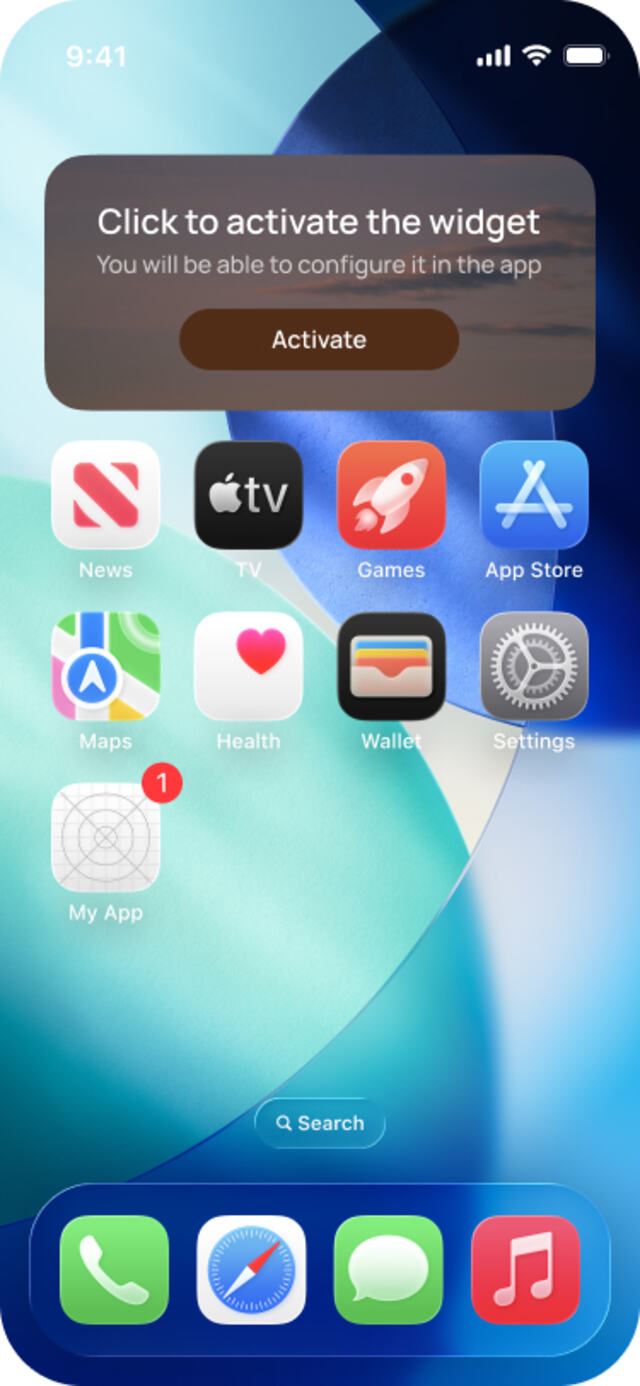Newly added SoulVerse widget on the iPhone Home Screen asking to be activated