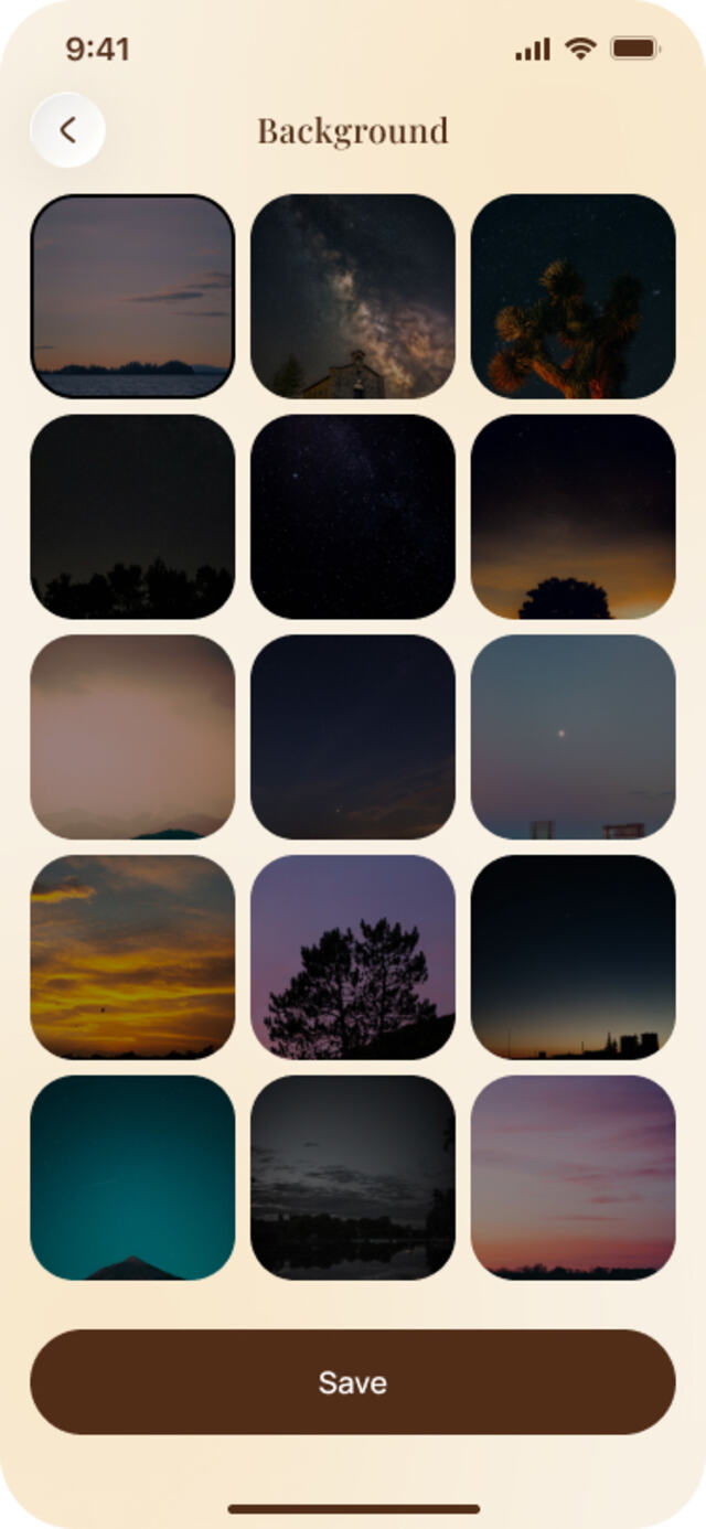 Background gallery for the SoulVerse Bible verse widget